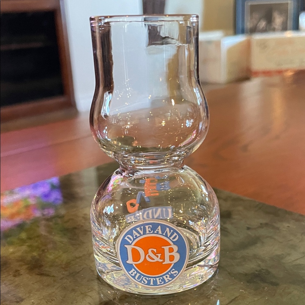 Dave & Busters OVER UNDER Shot Glass